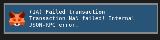 Metamask NaN error